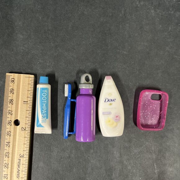 8 Doll Accessories Travel Lot Rolling‎ Luggage,Purse,Backpack,Toothbrush Set Etc - Picture 6 of 12